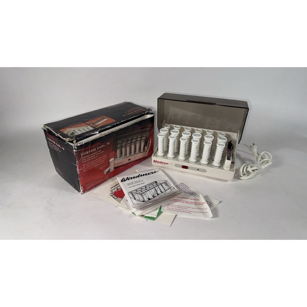 VTG Windmere Custom Curl 18 Instant Hairsetter W/ Clips Hot Rollers TESTED 1988